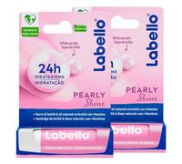 Labello Pearly Shine Baume à Lèvres Coloré Hydratant Baume à Lèvres avec Extraits Perle et Soie Rose - 2 Bâtonnets