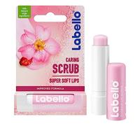 LABELLO Stick lèvres gommage hydratant (1 x 5,5 ml), exfoliant lèvres aux particules de sucre, soin nourrissant à l'huile d'églantier & à la vitamine E