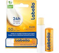 Labello Sun Protect SPF 50 Soin pour les lèvres imperméable avec haute protection solaire, sans huile minérale, avec beurre de karité, vitamines et huiles naturelles (4,8 g)