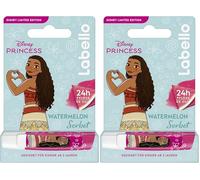 Labello Watermelon Sorbet Limited Disney Princess Edition - Baume à lèvres parfumé à l'arôme pastèque - Baume à lèvres nourrissant pour enfants à partir de 3 ans (4,8 g) (Lot de 2)