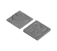 Rayher Tampon pour Savon Love + Oiseau, 2 pc 25x30mm Caoutchouc Gris, 34306000