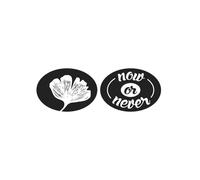 Labels - Ginkgo - now or never - 35x25mm - Ovale - 2 pièces