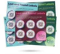 Labels Lost and Found Tile|Labels avec code QR à scanner pour ordinateurs, bouteilles d'eau, colliers pour animaux, jouets d'enfants,|Appareils Android et iOS|Résistants aux rayures|Adhésifs|25 Labels