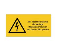 LabelTec Lot de 50 autocollants d'avertissement - Vis de contact pour | Avant la mise en service de l'installation - Vérifiez les vis - Autocollant de sécurité étanche - Avertissement autocollant