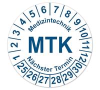 LabelTec LTE002 Lot de 10 plaques de test pour appareils médicaux MTK prochain rendez-vous 2025-2030 Ø 30 mm Autocollant pour appareils médicaux