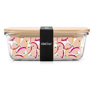 Label'Tour - Boîte Repas en Verre et Couvercle en Bois - Pomelos