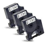 Labelwell 3x 9mm x 7m Ruban Remplacement pour Dynmo D1 40910 S0720670 Noir sur Transparent pour Dynmo LM LabelManager 160 260P 360D 500TS, LabelPoint 100 150 200, LabelWriter 450 400 Duo