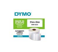 Dymo Étiquettes autocollantes LabelWriter 32 x 57 mm - 6 rouleaux de 1000 - Noir sur blanc
