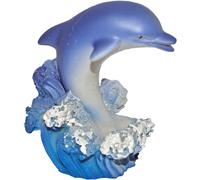 LABEO-Décoration pour aquarium en résine coloris bleu statuette dauphin