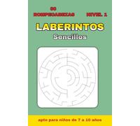 Laberintos Simples - Nivel 1: 50 laberintos circulares fáciles con soluciones | Libro de rompecabezas para niños y principiantes | Tamaño 6 x 9 pulgadas, 100 páginas