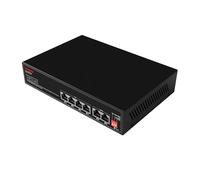 Labgear Commutateur réseau PoE Gigabit 4+2 Ports, portée de 300 m, hub répartiteur Ethernet Haut débit Non géré avec portée étendue, Montage sur Bureau ou Mural, boîtier en métal Durable