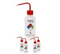 LABINVO IN-WBA500 Lot de 4 flacons de lavage en acétone à ouverture étroite avec auto-ventilation 500 ml