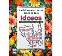 Labirintos com letras grandes para idosos: divertidos puzzles em forma de gato para idosos, que estimulam a memória e o foco: Livro de labirinto com ... para aliviar o stress e exercitar o cérebro