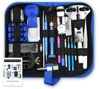 LABLADUO Kit Outil Montre, Kit d'outils de réparation d'ouvre-Montre, Couteau à Levier d'horloge, Tournevis, Jeu de Marteau à Broche, Accessoire de Lien de Bande d'horloger 212 pièces