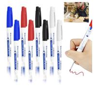 Labmilon Lot de 8 Marqueur Chantier Indélébile, Stylo Feutre Pointe Fine de 30 mm, Pointes Marquage, Marqueurs Trou Profond, Feutres Marquages, our Bois,Métal,Plastique,Carton,(Noir,Bleu,Rouge,Blanc)