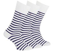 Labonal. Chaussette. Marinière LOTx3, Coton. Blanc. 42/43 FABRIQUE EN FRANCE