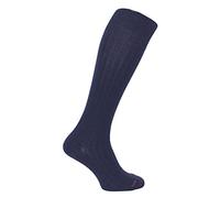 Labonal. Chaussette mi bas. uni à côtes, Laine. Bleu Marine. 44/45 FABRIQUE EN FRANCE - HOMME. (1 paire)