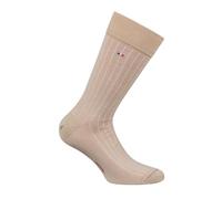 Labonal. Chaussette. unie a côtes en fils d'écosse, Fil d'écosse majoritaire. Sable. 42/43 FABRIQUE EN FRANCE - HOMME. (1 paire)