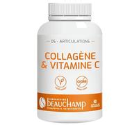 Laboratoire Beauchamp - Complément alimentaire COLLAGENE ET VITAMINE C - 60 gélules - A base de membrane d'oeuf - Contient glucosamine, chondroïtine et acide hyaluronique - Souplesse des articulations