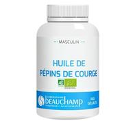 Laboratoire Beauchamp - Complément alimentaire HUILE DE PEPINS DE COURGE BIO - 100 gélules - Prostate et confort urinaire masculin - Développé en France
