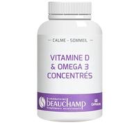 Laboratoire Beauchamp - Complément alimentaire Vitamine D3 & Oméga 3 concentrés - Défenses immunitaires - Bon fonctionnement du cerveau - 60 capsules - Développé en France