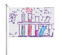 Laboratoire de chimie scientifique,Drapeau de jardin, bannière décorative, drapeau double face, 2 x 3 pieds, pour extérieur et intérieur