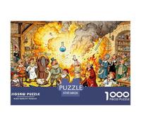 Laboratoire des alchimistes européens médiévaux Puzzle en Bois Imperméable Puzzles De 1000 Pièces pour Adultes Défi Et Casse-tête Jeux Éducatifs