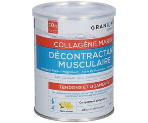 Laboratoire des GRANIONS® Décontractant Musculaire - Collagène Marin Poudre Saveur Citron Pour La Préparation D'Une Solution 300 g