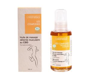 Laboratoire du Haut-Ségala Huile de Massage Détente Musculaire au CBD Bio 100 ml