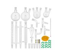 Laboratoire Essentiel Distillateur D'huile Chimie Organique Ensemble Verrerie Ensemble Complet Entonnoir De Séparation Joint 24/40 32PCS