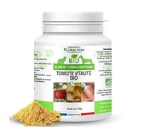 Laboratoire Floralpina Complexe Tonicité Vitalité Bio 100g pour chiens et chats - Acérola, Gelée Royale, Propolis, Ginseng Rouge, Carotte - Arôme Carotte, Certifié Bio, Booste la vitalité et l’énergie