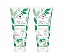 Laboratoire Giphar Lot de 2 Gel d'Aloe Vera Bio 200 ml - Hydratant Apaisant Visage Corps Cheveux - 99% Origine Naturelle - Certifié Bio - Tous Types de Peaux - Fabriqué en France