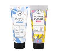 Laboratoire Giphar Mon Gel Douche, Lot de 2 Parfums Panachés | Fleur de Coton & Monoï, Corps et Visage, 95% Minimum d'Ingrédients d'Origine Naturelle, Tous Types de Peaux