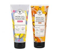 Laboratoire Giphar Mon Gel Douche - Lot de 2 Parfums Panachés-Monoï & Argan- Gel Douche Corps et Visage - 95% Minimum d’Ingrédients d’Origine Naturelle - Tous Types de Peaux