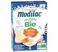 Laboratoire Modilac - Céréales Bio Sans Sucres Ajoutés*** - Dès 4 mois - 250g - Lot de 7 (250 g (Lot de 7), Riz carottes)