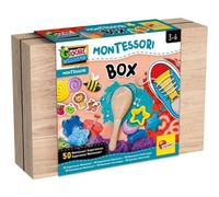 Lisciani – Boîte de travail en bois Montessori – 50 activités sensorielles – 3-6 ans