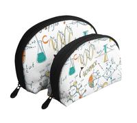 Laboratoire Scientifique Éducation Biologie Chimie, Trousse de Maquillage Coquille Femme Petit Porte-Monnaie Trousse de Toilette Trousse à cosmétiques 2 pièces