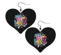 Laboratoire semaine 2023 sauvé par le laboratoire boucles d'oreilles en cuir pour femmes balancent boucle d'oreille goutte coeur pendentif avec crochet cadeaux pour fille adulte