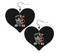 Laboratoire semaine 2023 sauvé par le laboratoire boucles d'oreilles en cuir pour femmes balancent boucle d'oreille goutte coeur pendentif avec crochet cadeaux pour fille adulte