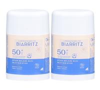 LABORATOIRES DE BIARRITZ Stick Solaire Bleu SPF50+ Crème Protection 2x12 g
