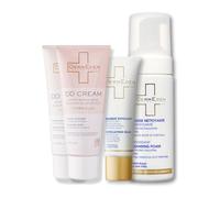 Laboratoires DermEden Protocole Teint Eclatant SPF 50-2 DD Cream, Masque Exfoliant et Mousse Nettoyante - Fabrication Française