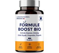FORMULE BOOST BIO | 4G : Ginseng, Gelée royale, Guarana, Gingembre + Acérola | Complement Alimentaire Anti-Fatigue | Immunité et Energie | Fabriqué en France