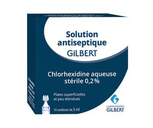 Laboratoires Gilbert Chlorhexidine aqueuse stérile 0.2% Solution antiseptique GiLBERT Solution(S) 50 ml