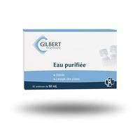 Laboratoires Gilbert, Eau purifiée stérile, 32 unidoses de 50 mL, pour lavage des plaies ou rinçage de la cavité buccale