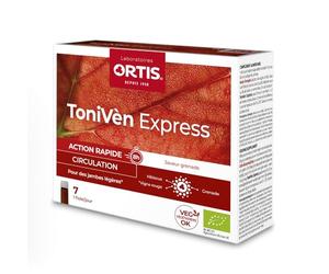 LABORATOIRES ORTIS - TONIVEN EXPRESS BIO 7 x 15ml - Circulation - Jambes lourdes - Hibiscus - Action rapide