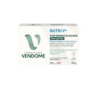 LABORATOIRES VENDÔME NUTRI V+ Pain Dermatologique Sans Parfum 100g | Corps & Visage, Nettoie en Douceur & Nourrit, pH Neutre & Sans Savon, Haute Tolérance, Peaux Sèches à Très Sèches