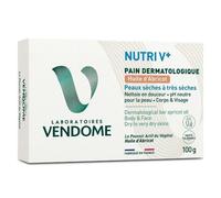 LABORATOIRES VENDÔME - NUTRI V+ - Pain Dermatologique Huile D'Abricot - Corps & Visage - Nettoie En Douceur & Nourrit - pH Neutre & Sans Savon - Haute Tolérance - Peaux Sèches À Très Sèches - 100g