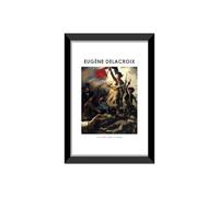 LABORATORIO 102 Tableau Eugène Delacroix La liberté qui guide le peuple (20 x 30 cm) Art contemporain - Impression photo murale avec cadre inclus - Affiche moderne prête à accrocher
