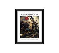 LABORATORIO 102 Tableau Eugène Delacroix La liberté qui guide le peuple (30 x 40 cm) Art contemporain - Impression photo murale avec cadre inclus - Affiche moderne prête à accrocher