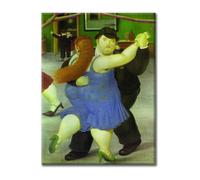 LABORATORIO 102 Tableau sur toile Fernando Botero The Dancers (30 x 40 cm) - Impression artistique murale avec cadre classique 2 cm bois sapin - Tableau moderne prêt à accrocher